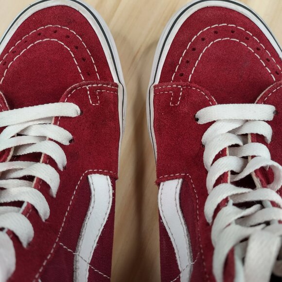 Vans SK8-Hi Tops Rumba Red & White Skate Shoes Sneakers US Women 6.5 / Men 5 - Picture 13 of 15